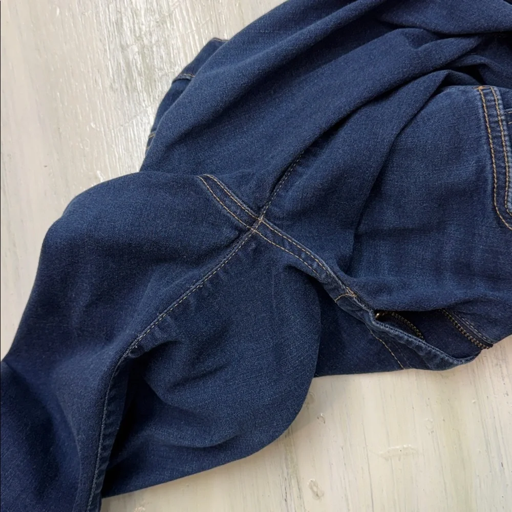 7 For All Mankind Tailorless Slim Illusion Dojo in Indigo Wide Leg Jeans Sz 25 - Picture 14 of 16